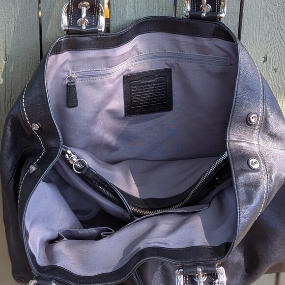 Coach Black Leather Tote & Matching Signature Wallet Set - Picture 8 of 11